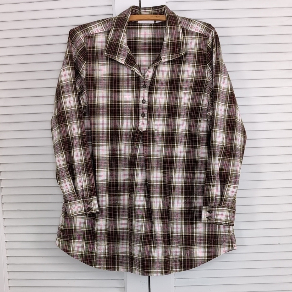 Plaid Button-Up Shirt